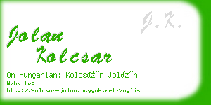 jolan kolcsar business card